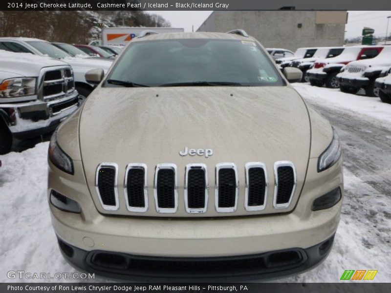 Cashmere Pearl / Iceland - Black/Iceland Gray 2014 Jeep Cherokee Latitude