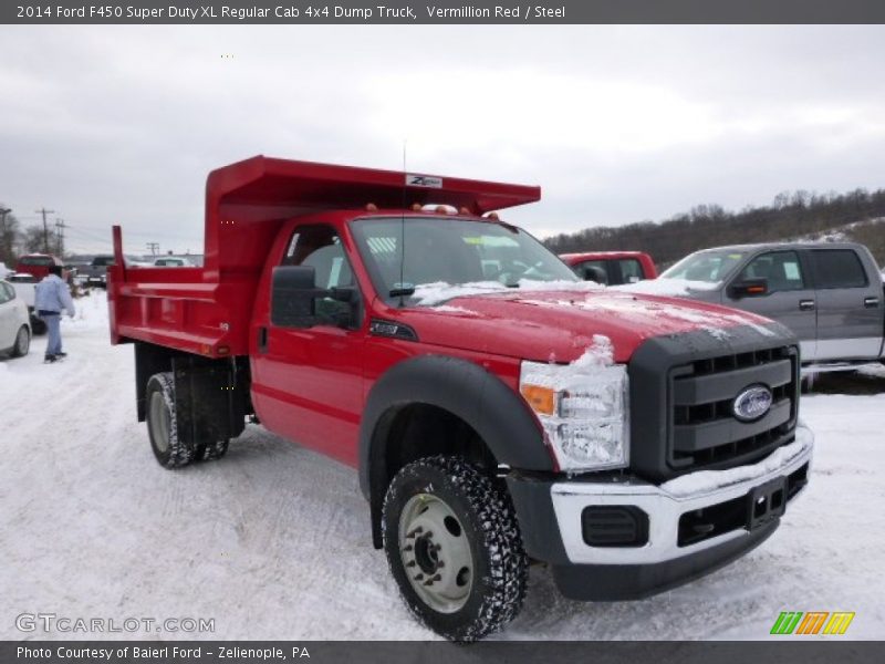 Front 3/4 View of 2014 F450 Super Duty XL Regular Cab 4x4 Dump Truck