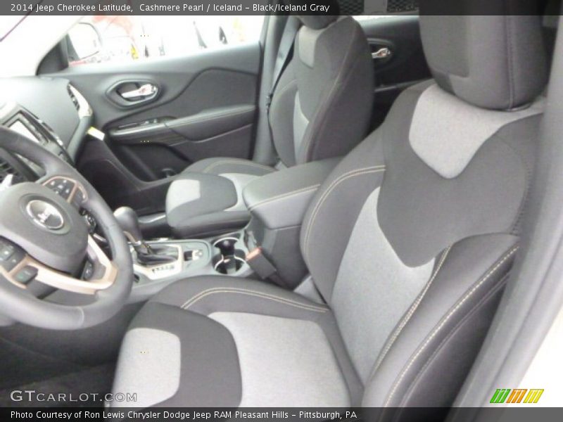Cashmere Pearl / Iceland - Black/Iceland Gray 2014 Jeep Cherokee Latitude