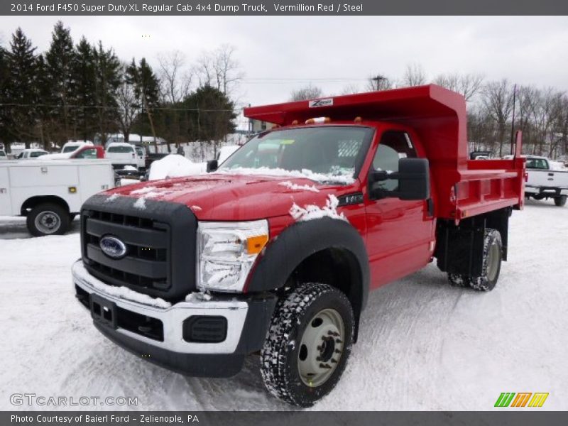 Front 3/4 View of 2014 F450 Super Duty XL Regular Cab 4x4 Dump Truck
