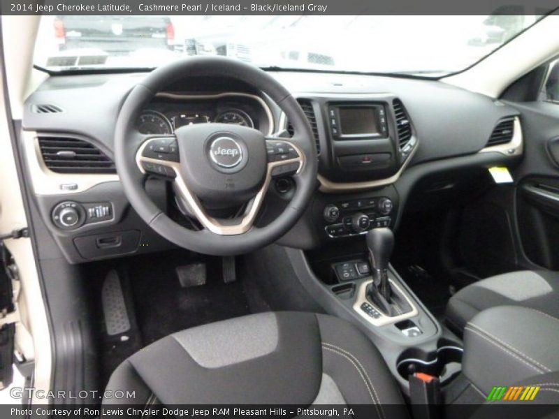 Cashmere Pearl / Iceland - Black/Iceland Gray 2014 Jeep Cherokee Latitude