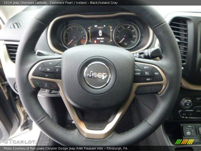 Cashmere Pearl / Iceland - Black/Iceland Gray 2014 Jeep Cherokee Latitude