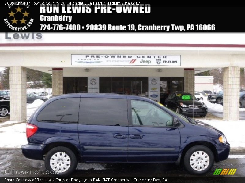 Midnight Blue Pearl / Medium Slate Gray 2005 Chrysler Town & Country LX