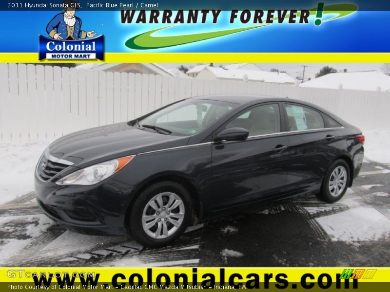 Pacific Blue Pearl / Camel 2011 Hyundai Sonata GLS