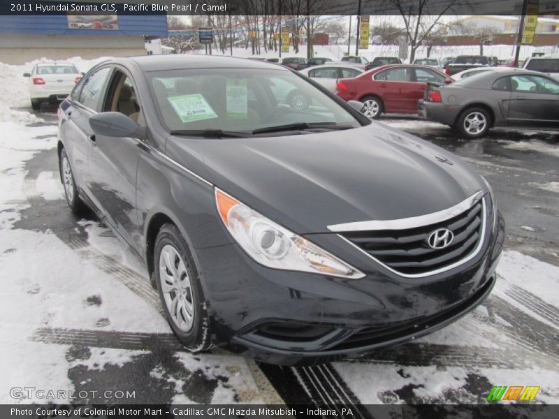 Pacific Blue Pearl / Camel 2011 Hyundai Sonata GLS
