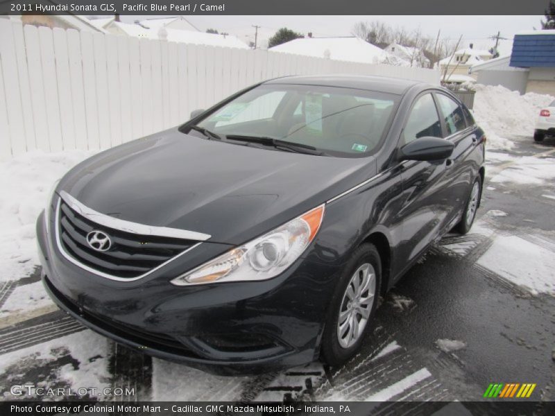 Pacific Blue Pearl / Camel 2011 Hyundai Sonata GLS