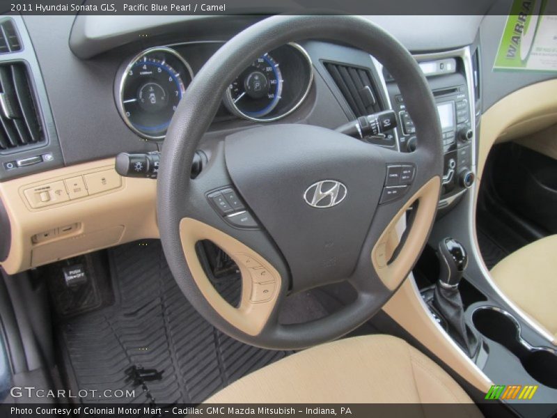 Pacific Blue Pearl / Camel 2011 Hyundai Sonata GLS