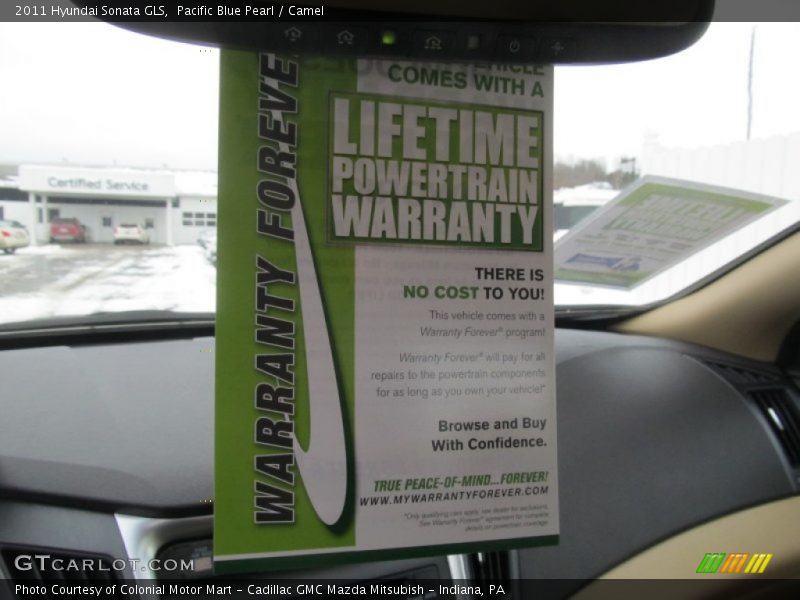 Pacific Blue Pearl / Camel 2011 Hyundai Sonata GLS