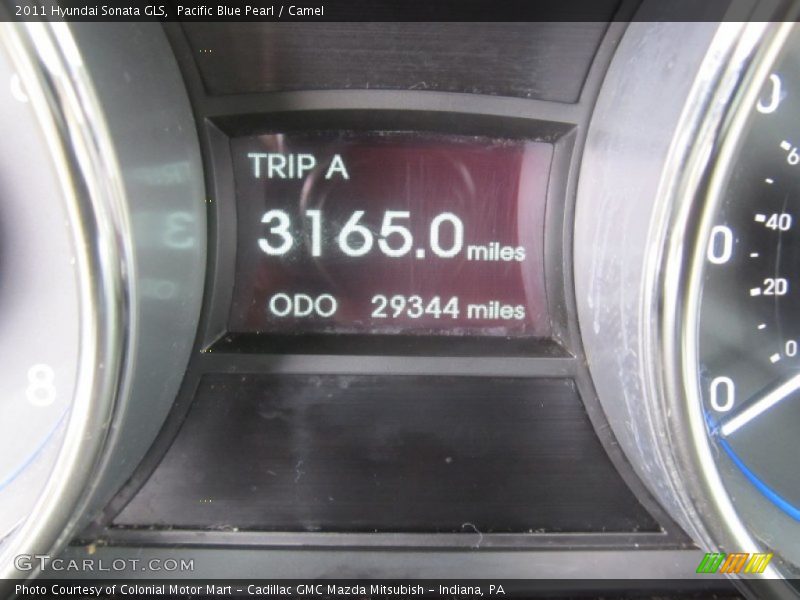 Pacific Blue Pearl / Camel 2011 Hyundai Sonata GLS