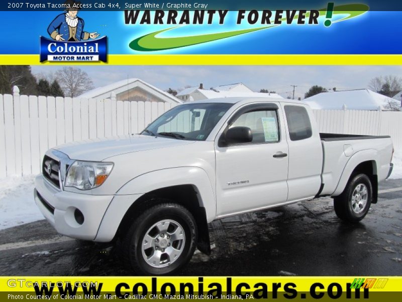 Super White / Graphite Gray 2007 Toyota Tacoma Access Cab 4x4