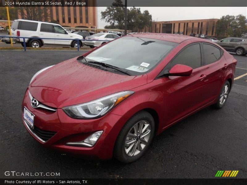 Red / Beige 2014 Hyundai Elantra SE Sedan