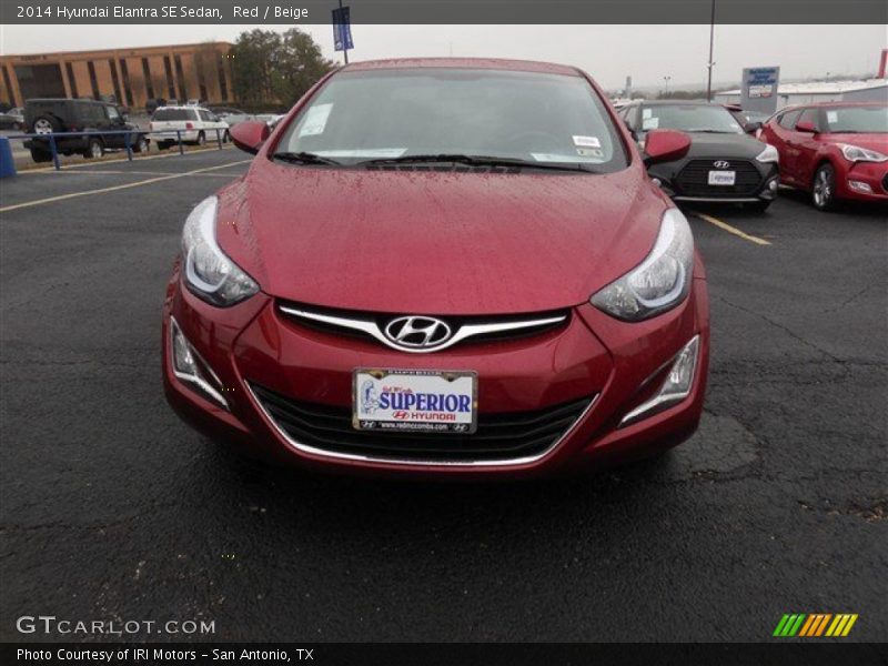 Red / Beige 2014 Hyundai Elantra SE Sedan