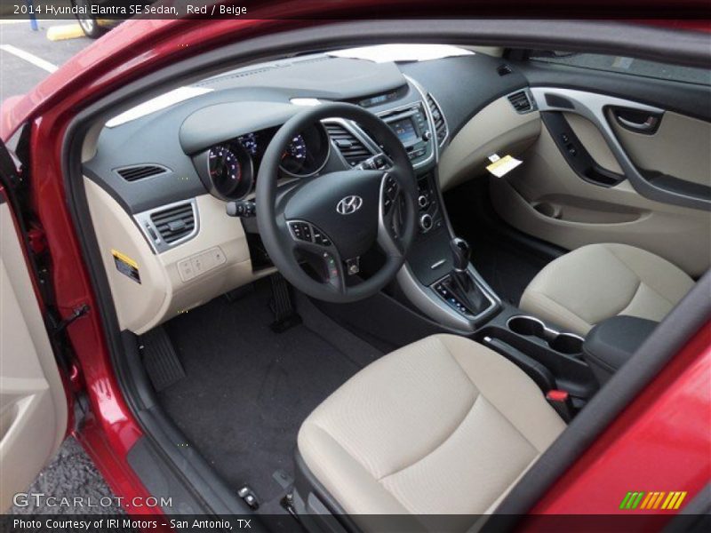 Red / Beige 2014 Hyundai Elantra SE Sedan