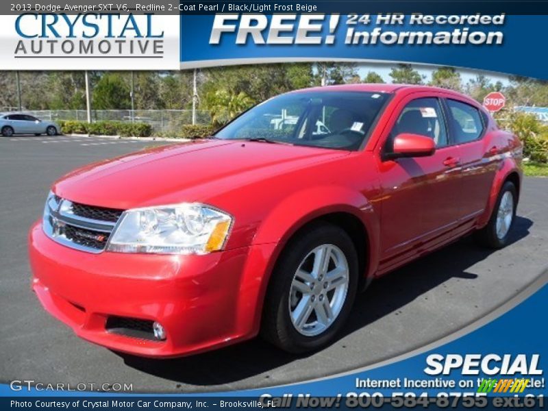 Redline 2-Coat Pearl / Black/Light Frost Beige 2013 Dodge Avenger SXT V6
