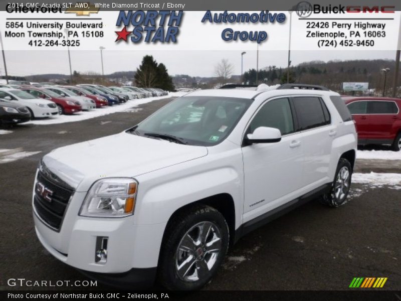 White Diamond Tricoat / Ebony 2014 GMC Acadia SLT AWD