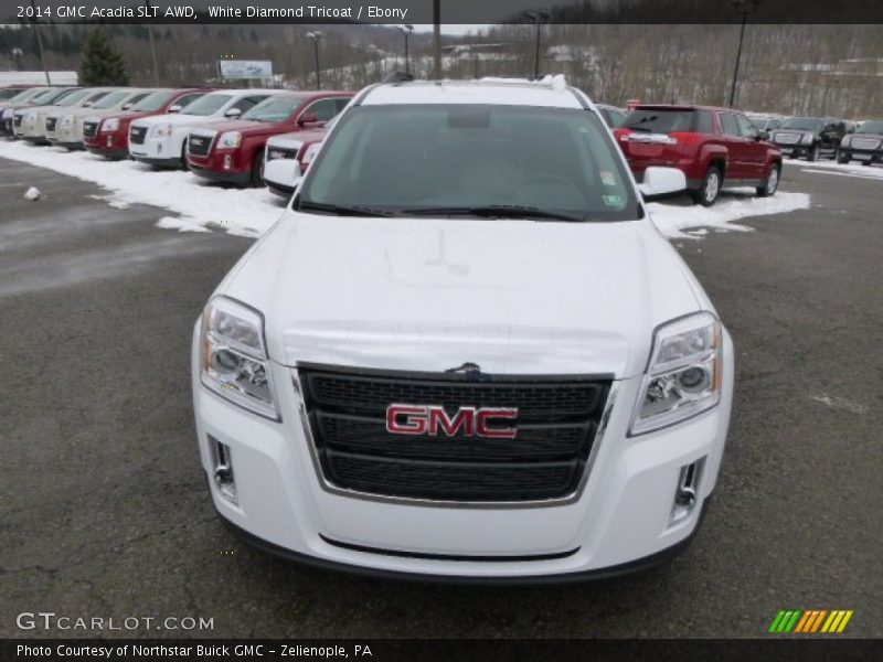 White Diamond Tricoat / Ebony 2014 GMC Acadia SLT AWD