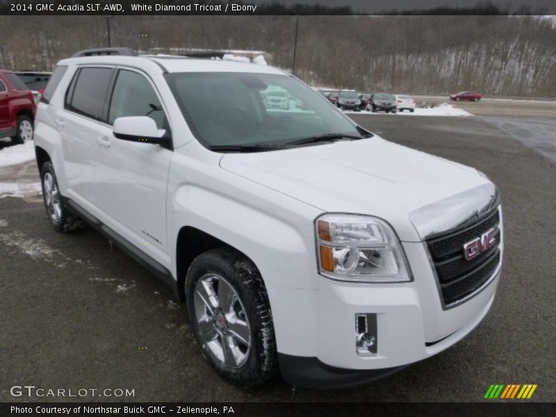 White Diamond Tricoat / Ebony 2014 GMC Acadia SLT AWD