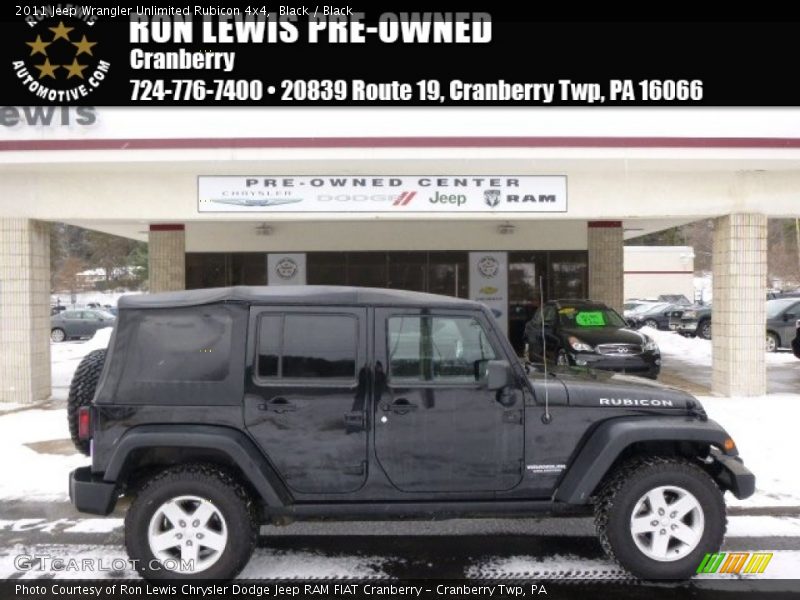 Black / Black 2011 Jeep Wrangler Unlimited Rubicon 4x4
