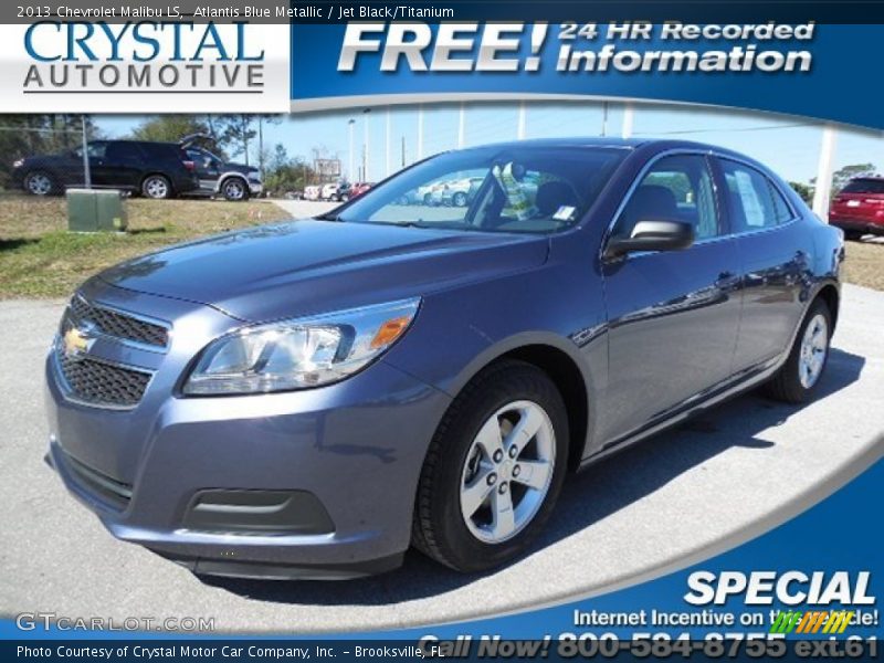 Atlantis Blue Metallic / Jet Black/Titanium 2013 Chevrolet Malibu LS