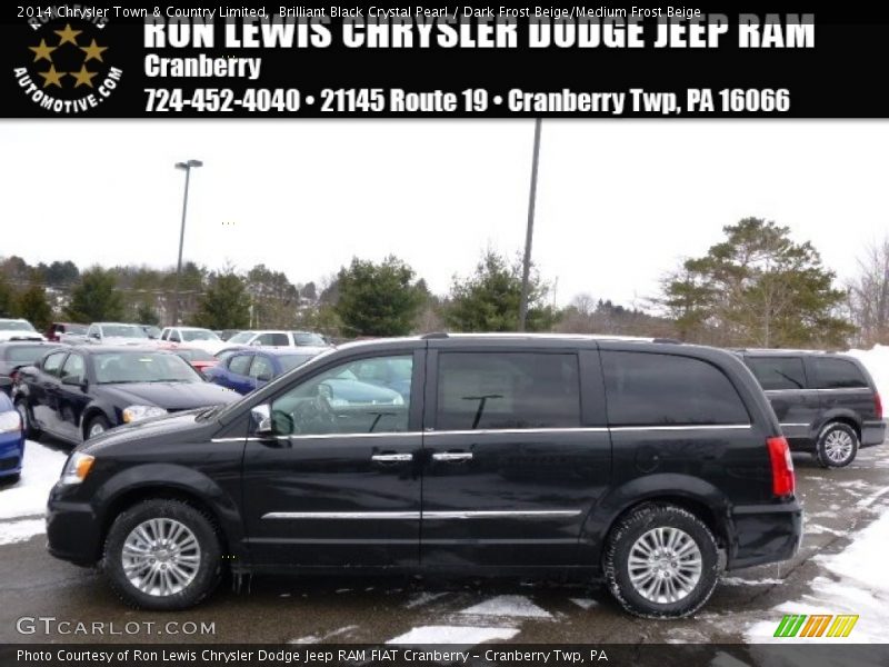 Brilliant Black Crystal Pearl / Dark Frost Beige/Medium Frost Beige 2014 Chrysler Town & Country Limited