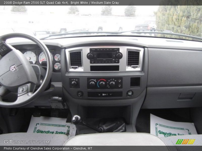 Bright White / Medium Slate Gray 2008 Dodge Ram 2500 SLT Quad Cab 4x4