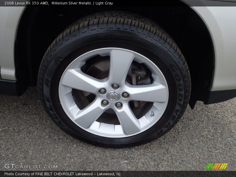 Millenium Silver Metallic / Light Gray 2008 Lexus RX 350 AWD