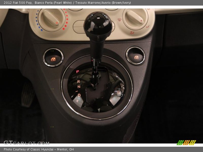 Bianco Perla (Pearl White) / Tessuto Marrone/Avorio (Brown/Ivory) 2012 Fiat 500 Pop