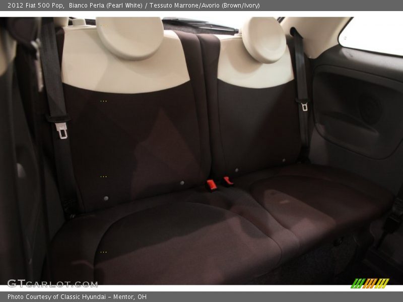 Bianco Perla (Pearl White) / Tessuto Marrone/Avorio (Brown/Ivory) 2012 Fiat 500 Pop