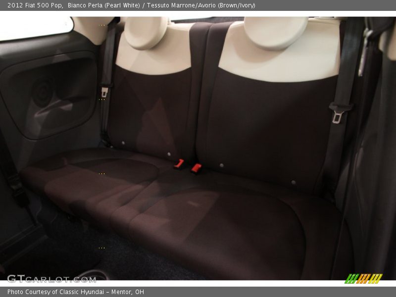 Bianco Perla (Pearl White) / Tessuto Marrone/Avorio (Brown/Ivory) 2012 Fiat 500 Pop