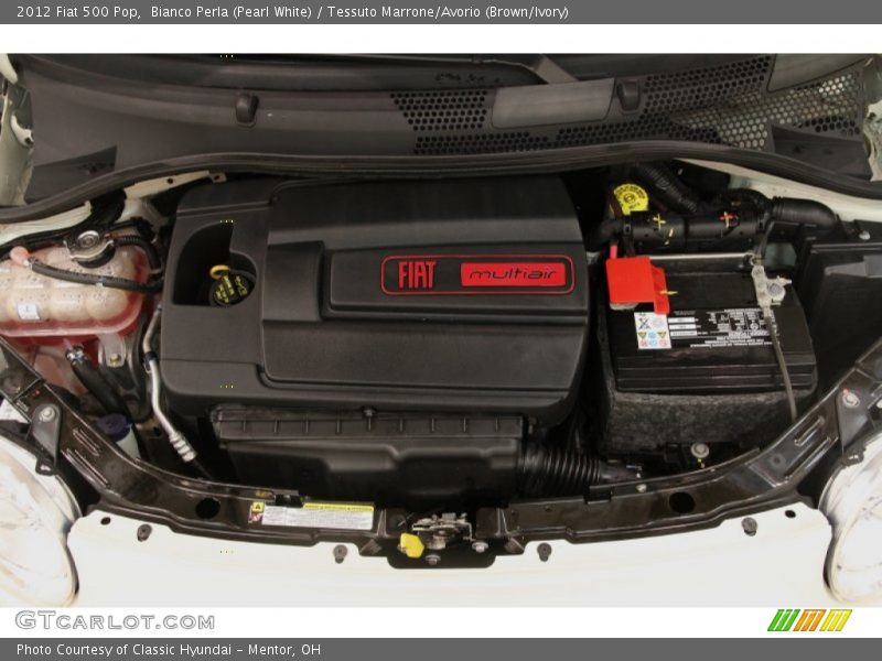 Bianco Perla (Pearl White) / Tessuto Marrone/Avorio (Brown/Ivory) 2012 Fiat 500 Pop