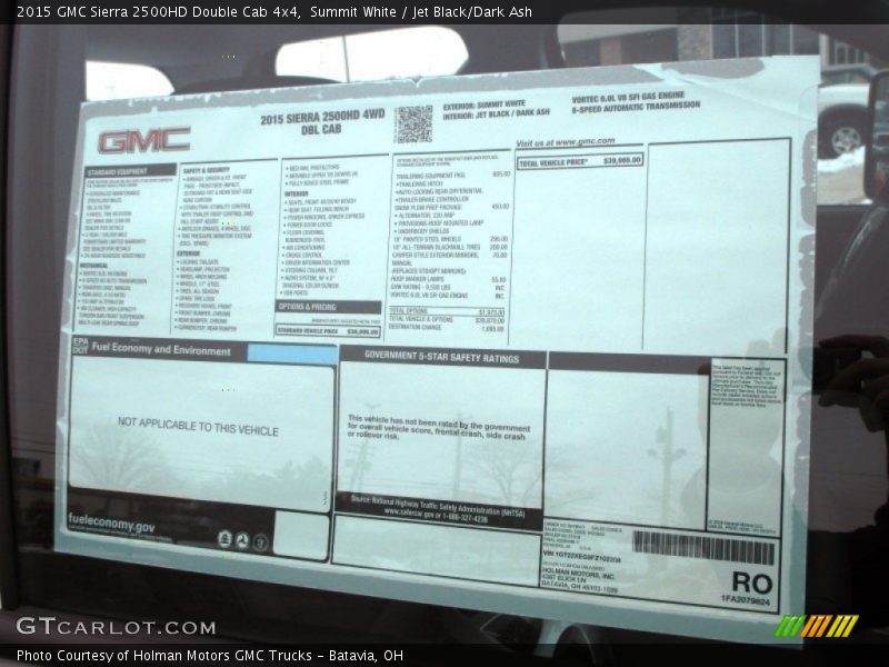  2015 Sierra 2500HD Double Cab 4x4 Window Sticker