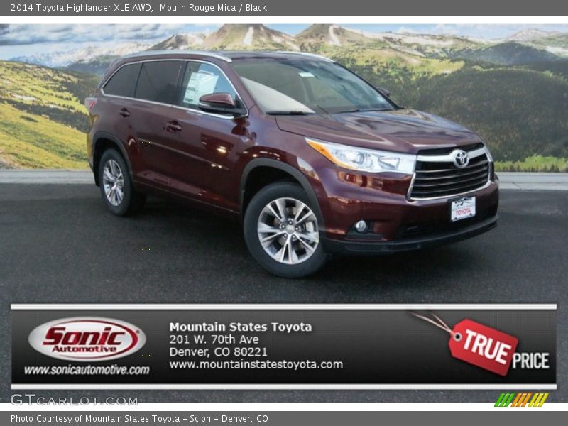 Moulin Rouge Mica / Black 2014 Toyota Highlander XLE AWD