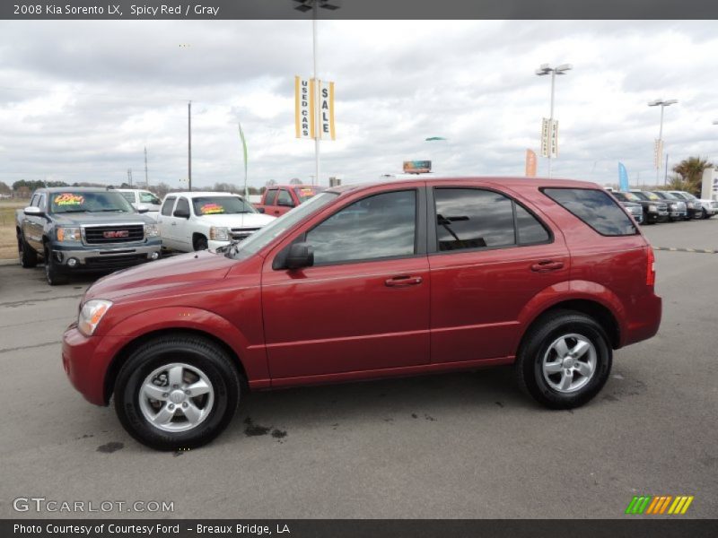 Spicy Red / Gray 2008 Kia Sorento LX