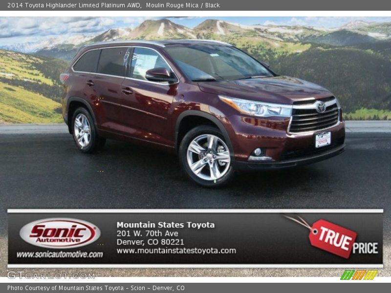 Moulin Rouge Mica / Black 2014 Toyota Highlander Limited Platinum AWD