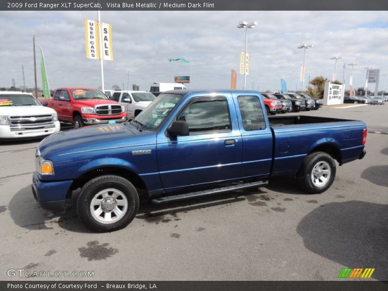 Vista Blue Metallic / Medium Dark Flint 2009 Ford Ranger XLT SuperCab