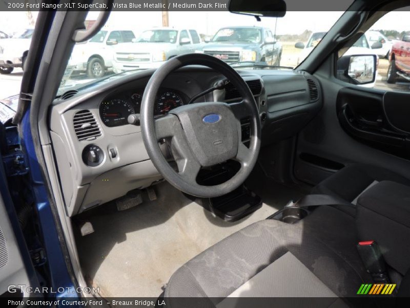 Vista Blue Metallic / Medium Dark Flint 2009 Ford Ranger XLT SuperCab