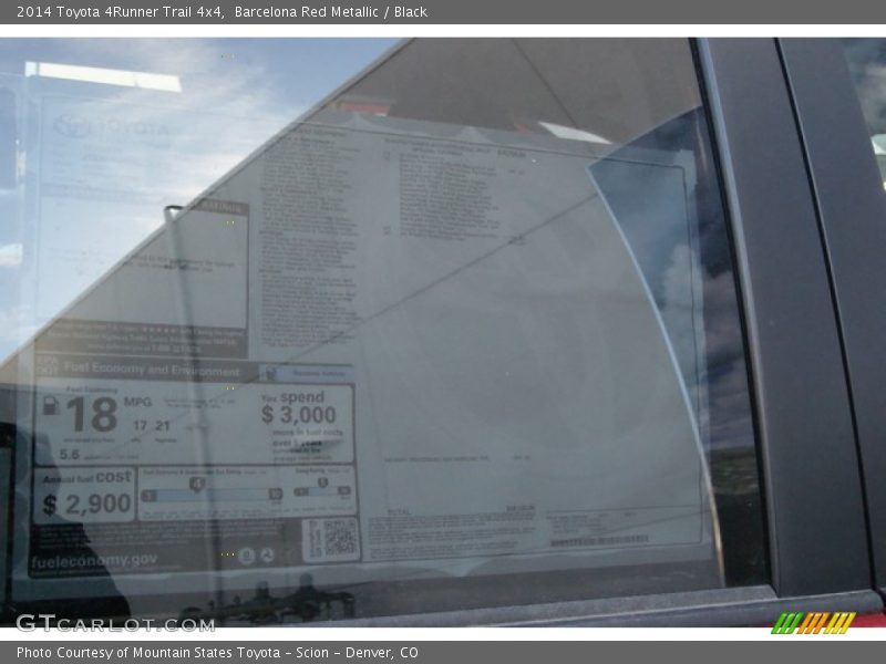 Barcelona Red Metallic / Black 2014 Toyota 4Runner Trail 4x4