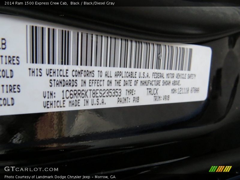 Black / Black/Diesel Gray 2014 Ram 1500 Express Crew Cab