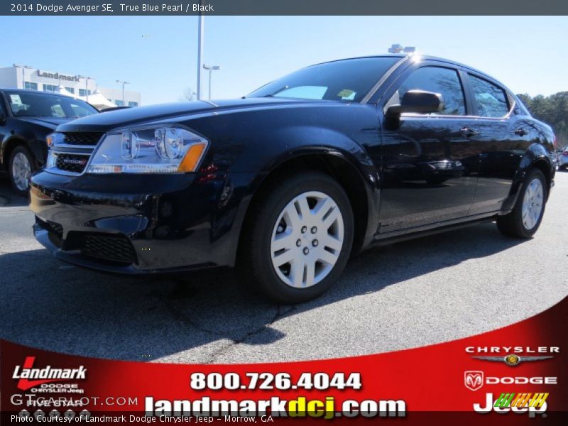 True Blue Pearl / Black 2014 Dodge Avenger SE