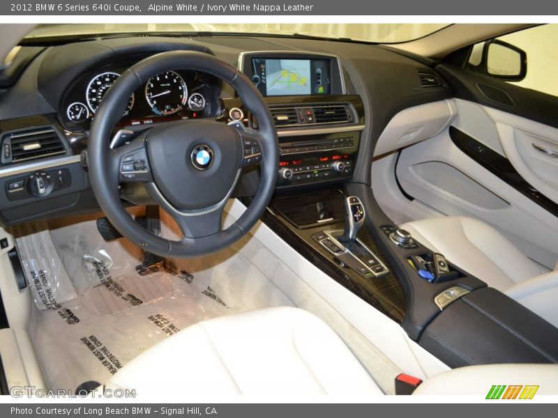 Ivory White Nappa Leather Interior - 2012 6 Series 640i Coupe 