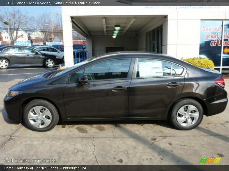 Kona Coffee Metallic / Black 2014 Honda Civic LX Sedan