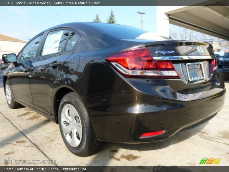 Kona Coffee Metallic / Black 2014 Honda Civic LX Sedan