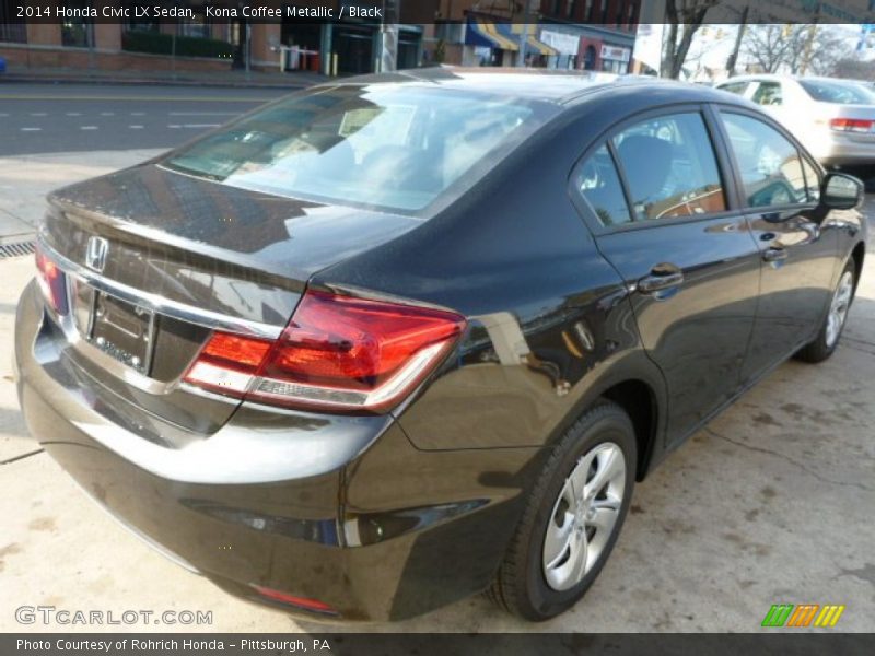 Kona Coffee Metallic / Black 2014 Honda Civic LX Sedan