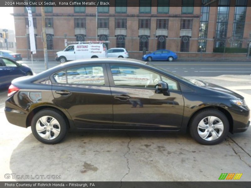 Kona Coffee Metallic / Black 2014 Honda Civic LX Sedan