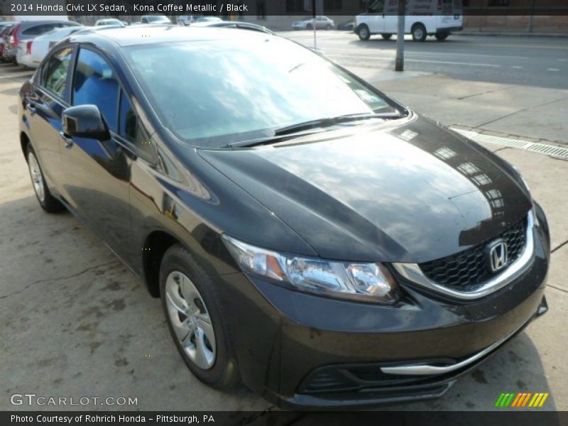 Kona Coffee Metallic / Black 2014 Honda Civic LX Sedan