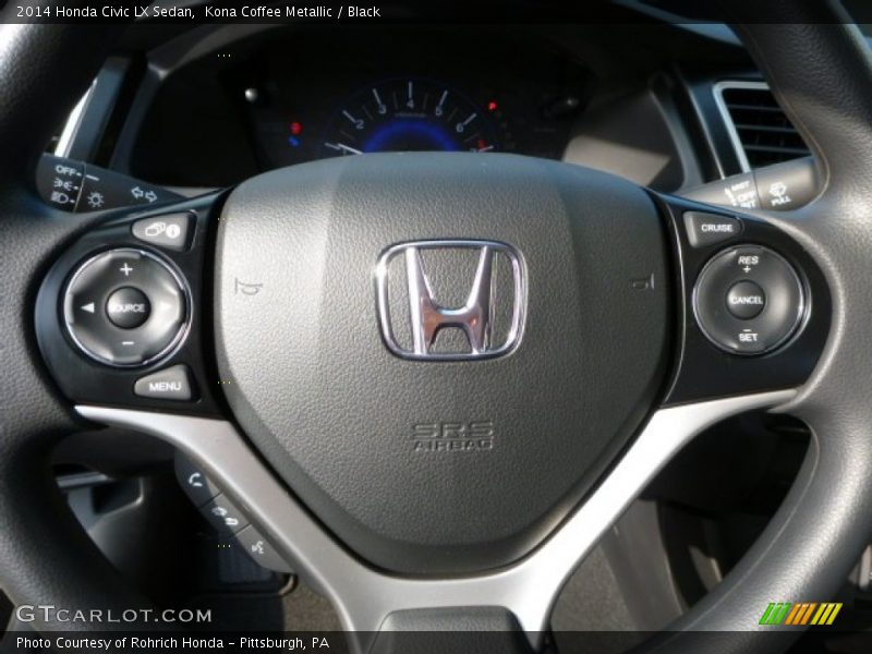 Kona Coffee Metallic / Black 2014 Honda Civic LX Sedan