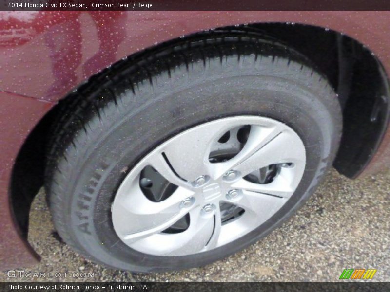 Crimson Pearl / Beige 2014 Honda Civic LX Sedan