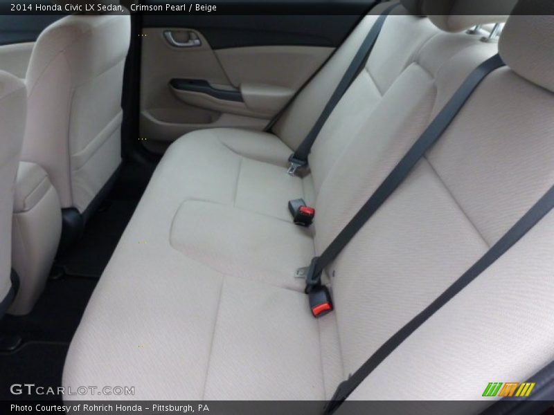 Crimson Pearl / Beige 2014 Honda Civic LX Sedan