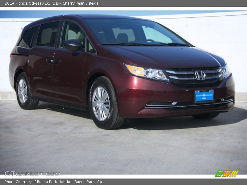 Dark Cherry Pearl / Beige 2014 Honda Odyssey LX