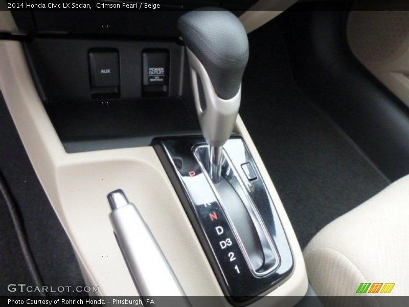Crimson Pearl / Beige 2014 Honda Civic LX Sedan